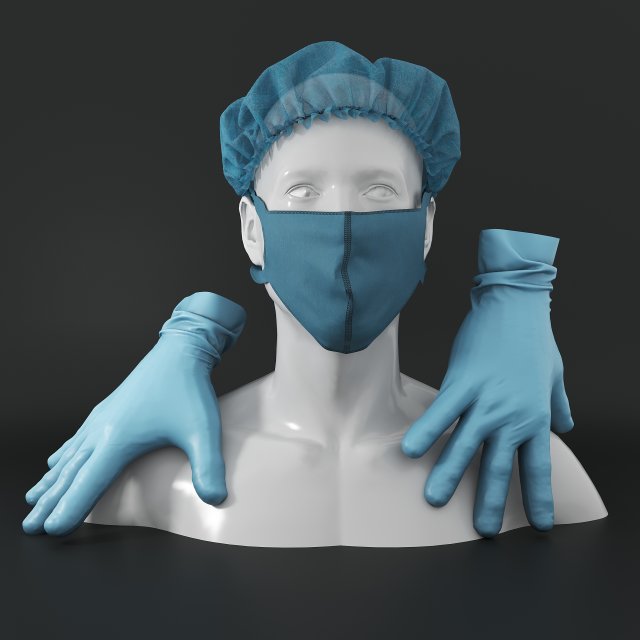 Medical clothing set Model 3D .c4d .max .obj .3ds .fbx .stl .blend 