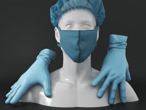 Medical clothing set 3D Model