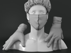 Medical clothing set Model 3D