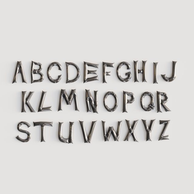 Alphabet balloons Modello 3D .c4d .max .obj .3ds .fbx .stl .blend 