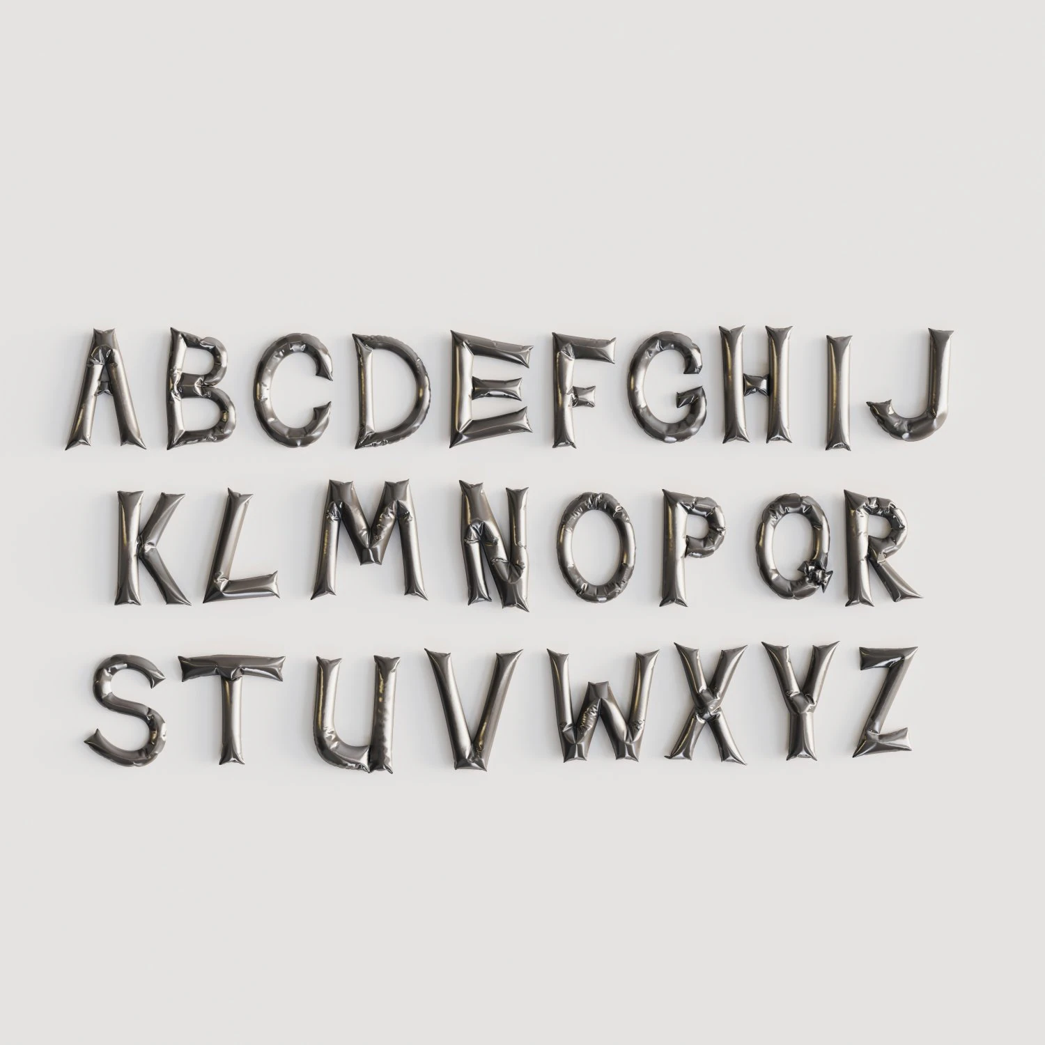 Alphabet balloons 3D Model .c4d .max .obj .3ds .fbx .stl .blend