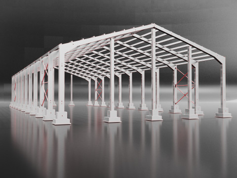 Industrial Metal Hangar 3D मॉडल