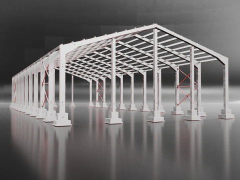 Industrial Metal Hangar 3D Model