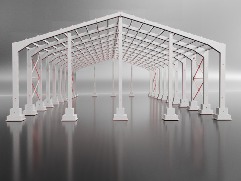 Industrial Metal Hangar 3D मॉडल