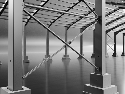 Industrial Metal Hangar 3D मॉडल
