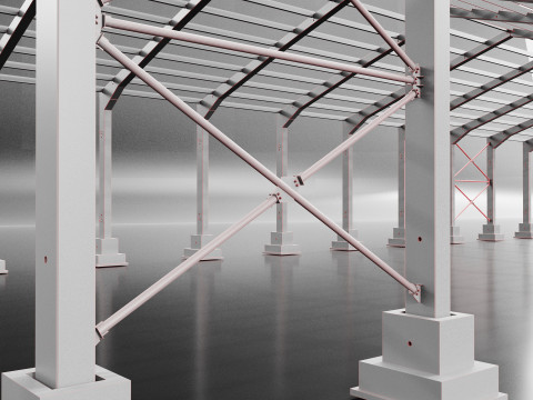 Industrial Metal Hangar 3D मॉडल