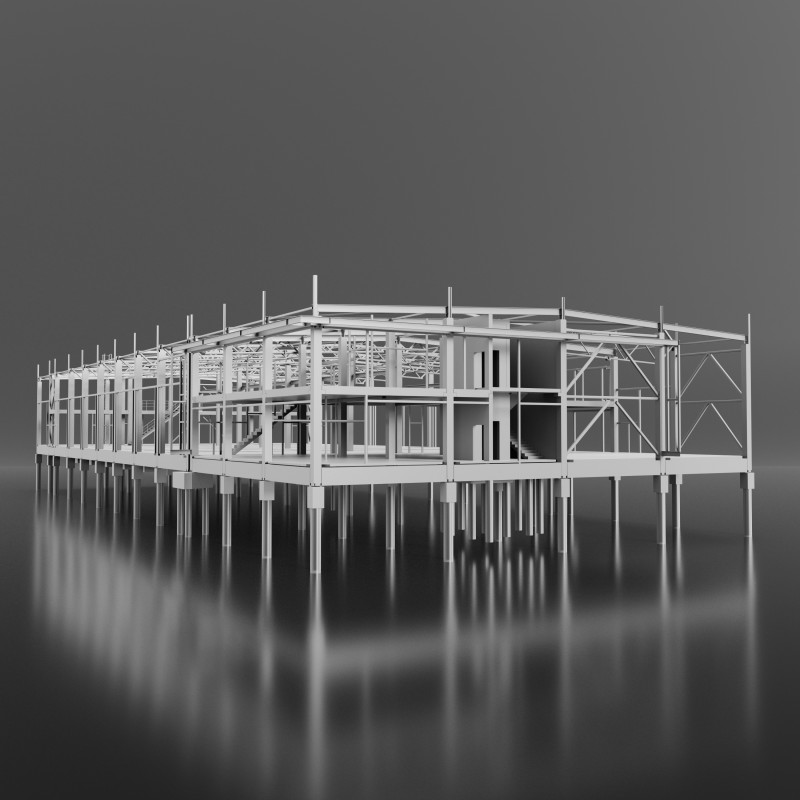 Industrial Metal car service Modelo 3D .c4d .max .obj .3ds .fbx .stl .blend 