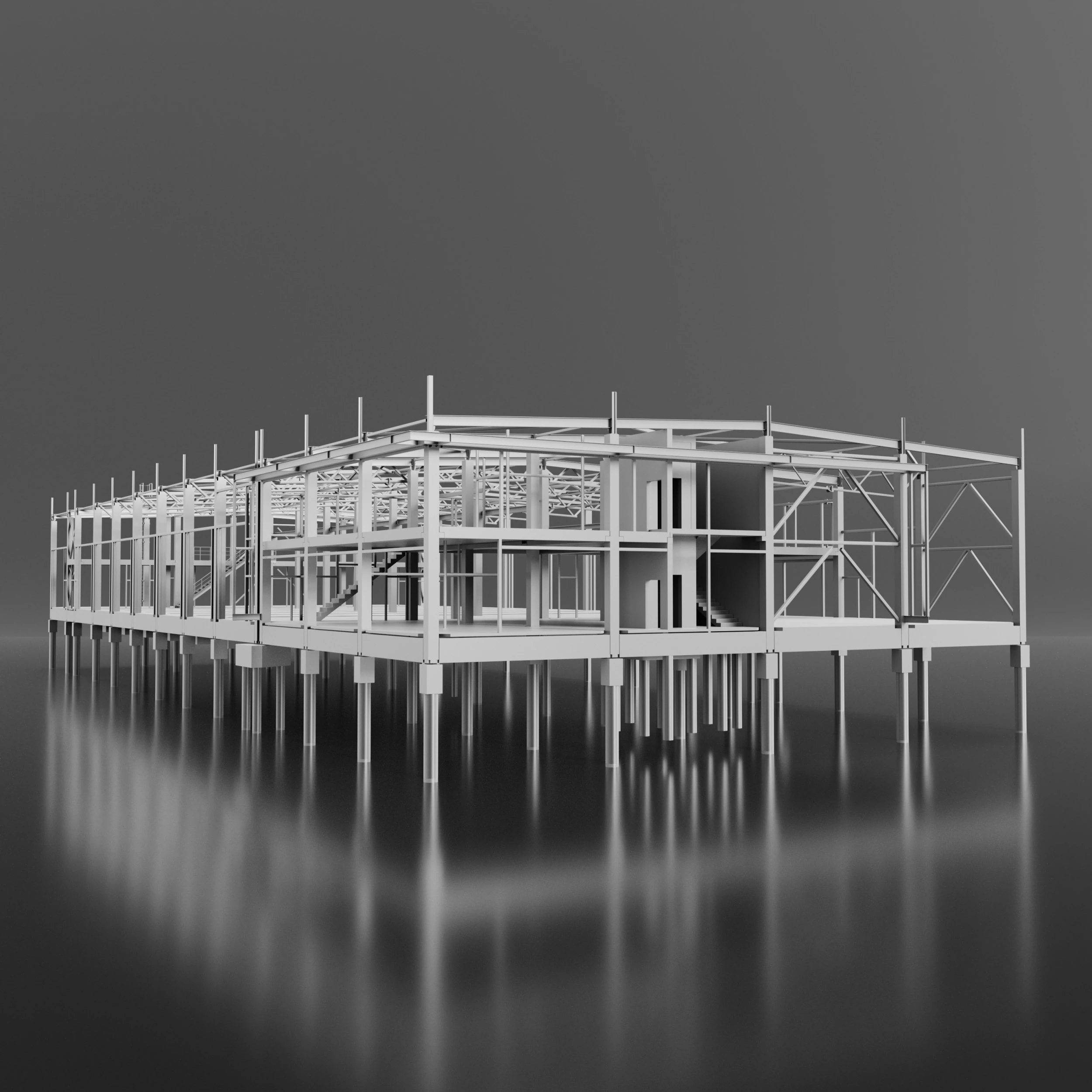 Industrial Metal car service 3D Model .c4d .max .obj .3ds .fbx .stl .blend