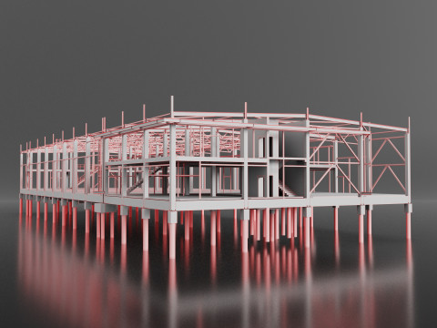 Industrial Metal car service Modelo 3D