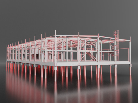 Industrial Metal car service Modelo 3D