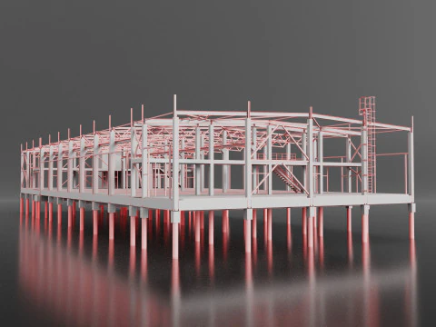 Industrial Metal car service 3D Model