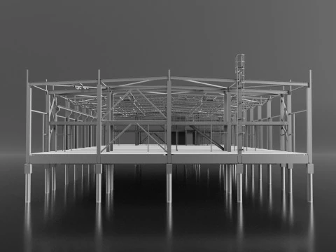 Industrial Metal car service 3D Model