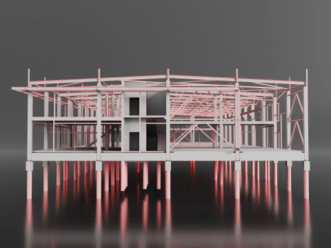 Industrial Metal car service 3D Model