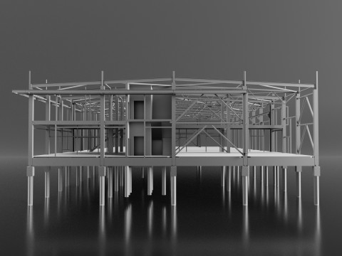 Industrial Metal car service Modelo 3D