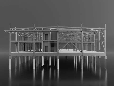 Industrial Metal car service 3D Model