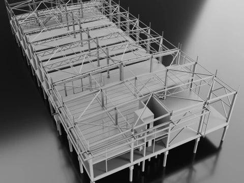 Industrial Metal car service 3D Model
