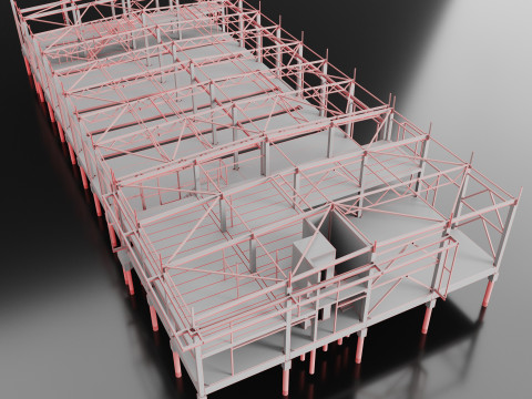 Industrial Metal car service Modelo 3D
