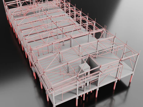 Industrial Metal car service 3D Model