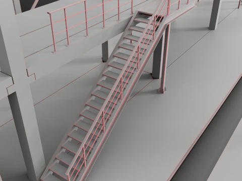 Industrial Metal car service 3D Model