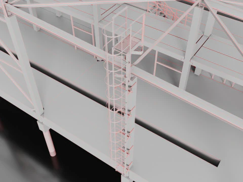 Industrial Metal car service 3D Model