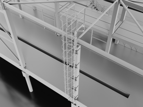 Industrial Metal car service Modelo 3D