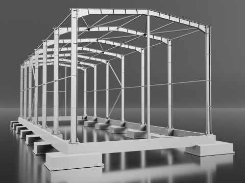 Industrial Metal Hangar 3D 모델