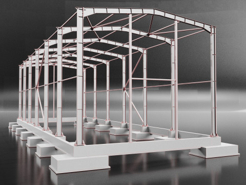 Industrial Metal Hangar Model 3D