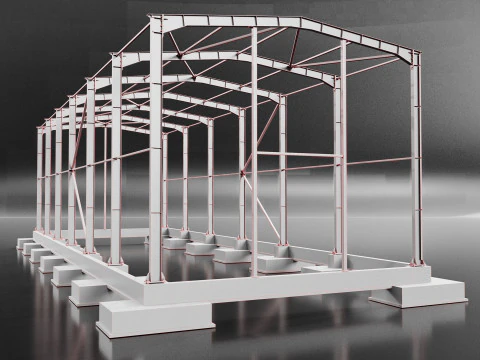 Industrial Metal Hangar 3D Model