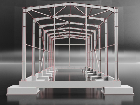 Industrial Metal Hangar Model 3D