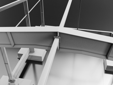 Industrial Metal Hangar Model 3D