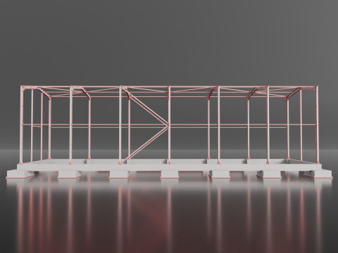Industrial Metal Hangar Model 3D