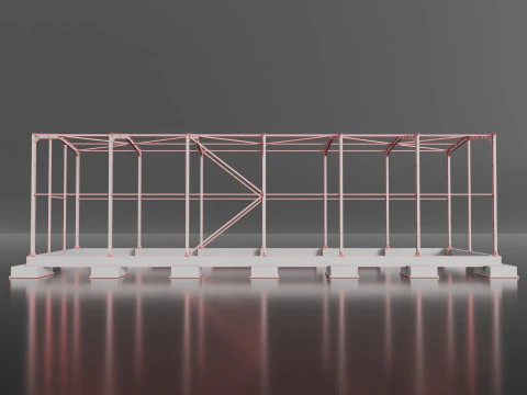 Industrial Metal Hangar 3D Model