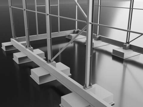 Industrial Metal Hangar Model 3D