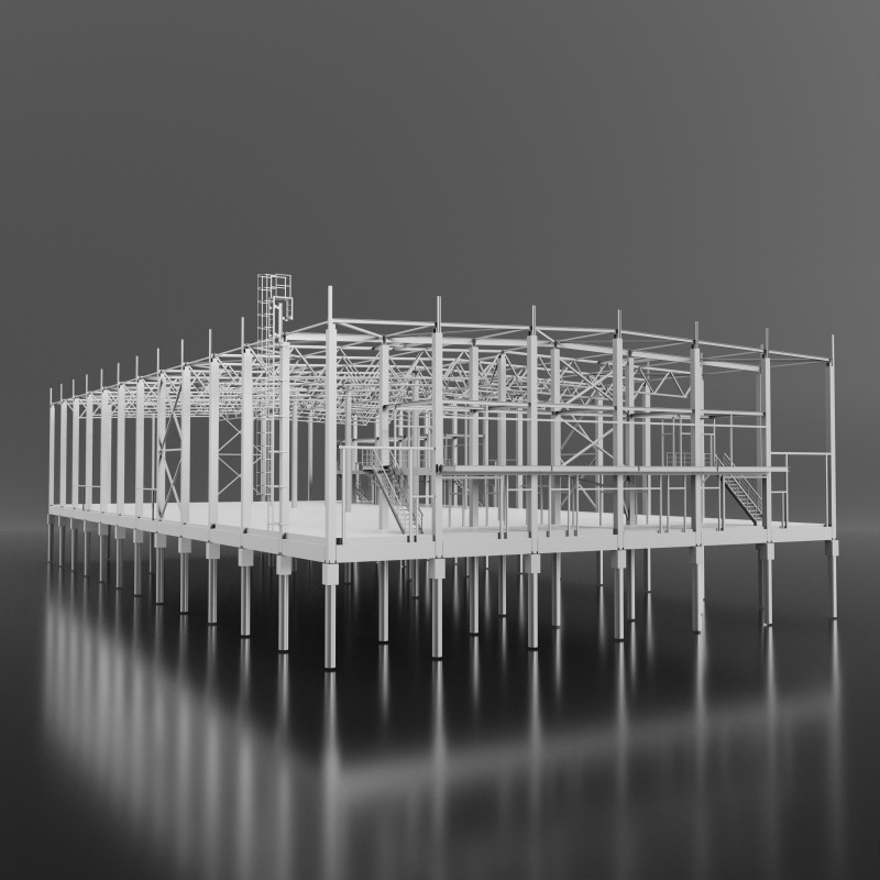 Industrial Metal 3D Модель .c4d .max .obj .3ds .fbx .stl .blend 