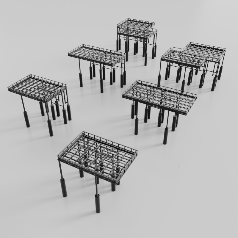 Metal Canopies Model 3D .c4d .max .obj .3ds .fbx .stl .blend 