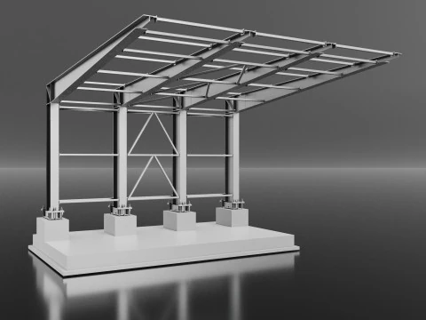 Металлическая автобусная остановка 3D Модель