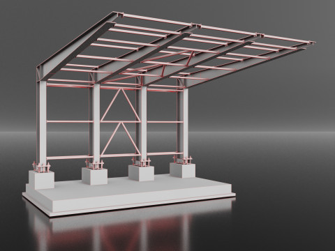 Metal Bus stop Model 3D