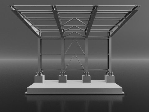 Metal Bus stop Model 3D