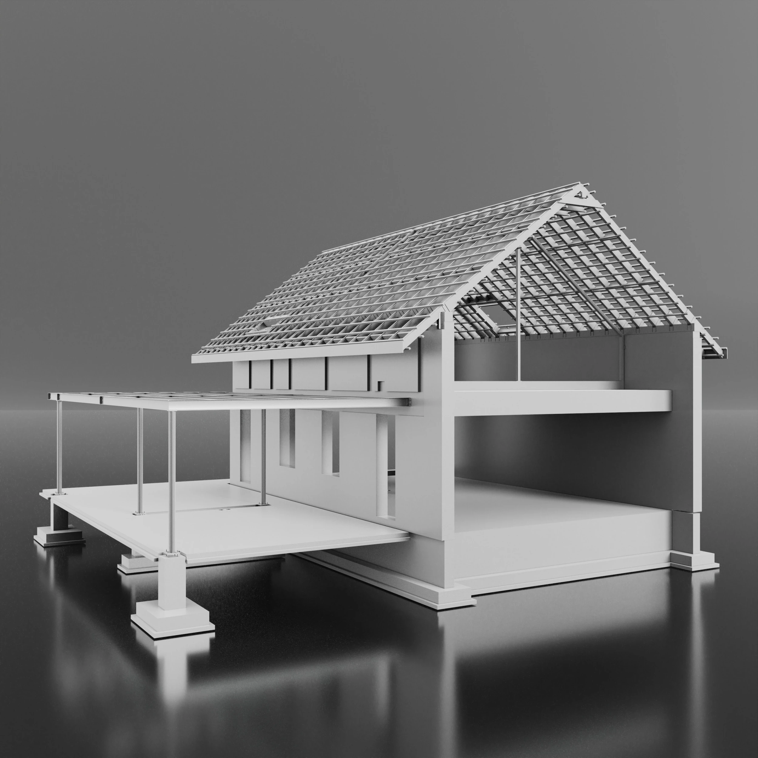 Cottage 3D Model .c4d .max .obj .3ds .fbx .stl .blend 