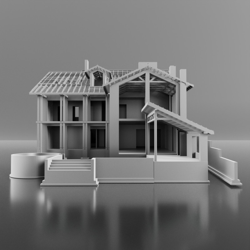 Cottage 3D Model .c4d .max .obj .3ds .fbx .stl .blend 