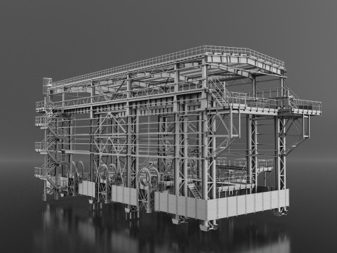 Industrial Metal building 3D 모델