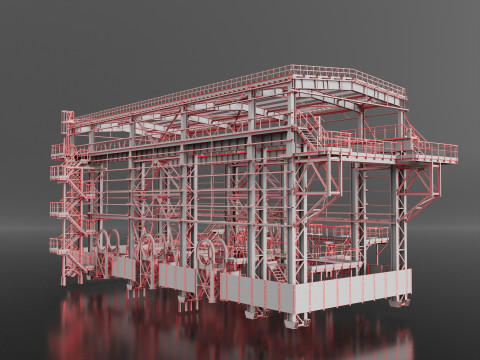 Industrial Metal building 3D Model