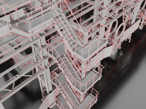 Industrial Metal building 3D Model