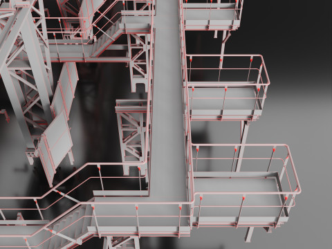 Industrial Metal building 3D Model
