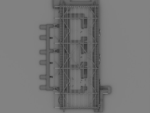 Industrial Metal building 3D Model