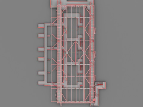 Industrial Metal building 3D Model