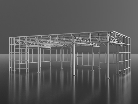 Industrial Metal building 3Dモデル