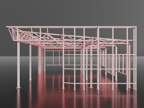 Industrial Metal building 3Dモデル