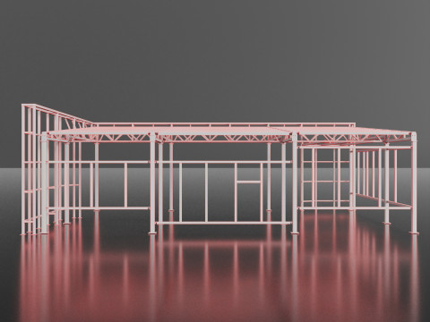Industrial Metal building 3Dモデル