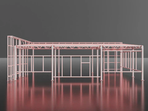 Industrial Metal building 3D Model